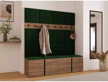 Mirjan24 Orion V Garderoben-Set mit Sitzbank, 16 Wandpaneelen, 168x186x46cm (800002080054)