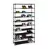 Relaxdays Schuhschrank Baylee Metall/Stoff, 83x28x158cm
