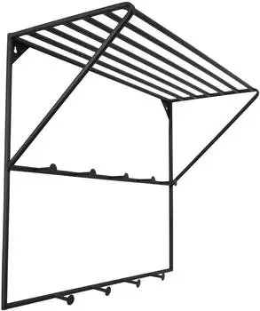 LOFT42 Jasmin Wandgarderobe, schwarz, Metall, 9 Haken, 60x80x32cm