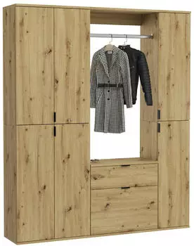 xonox.home Garderobe Projekt X 3-teilig 152x193x34 cm artisan eiche dekor
