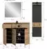 xonox.home Canu Garderobenkombination Eiche Artisan, basaltgrau, 180x190x37cm (C22)