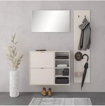 HBZ Meble Garderoben-Set Florenz 3-tlg. 140x180x27 cm kaschmir