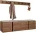 Mirjan24 Orion VII Garderoben-Set mit Sitzbank, 2 Schuhschränke, Nussbaum/Beige, 168x42x46cm (800002079884)
