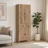 vidaXL Schrankset 2 stk. Artisan-Eiche 66 x 34,5 x 90 cm Holzwerkstoff