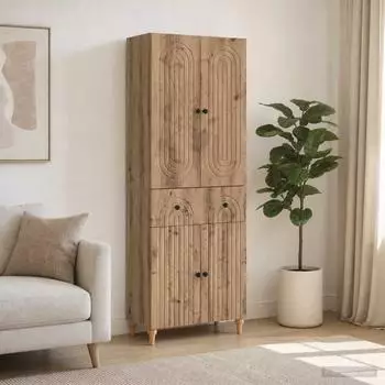 vidaXL Wandschrank-Set 2-tlg. Artisan-Eiche Holzwerkstoff 66x34,5x90cm
