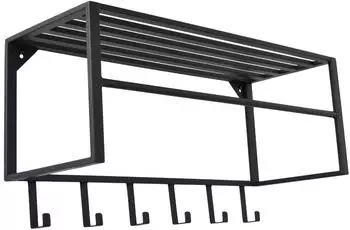 LOFT42 Ary Wandgarderobe 6 Haken, schwarz, Metall, 80x40x30cm