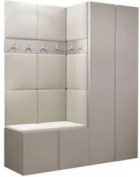 Mirjan24 Orion III Garderoben-Set mit Sitzbank, 11x Wandpanel 42x42, Cashmere/Manila 02