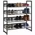 HomCom Schuhregal 4 Ebenen, 12 Paar, Metall, schwarz, 72x30x82,7cm