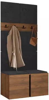 Mirjan24 Orion IV Garderoben-Set nussbaumfarben/anthrazit, 84x186x46cm