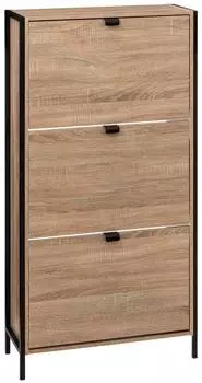 5five Aliaj Schuhschrank 3 F&auml;cher, Eichenholzoptik, 63,2x24x122cm