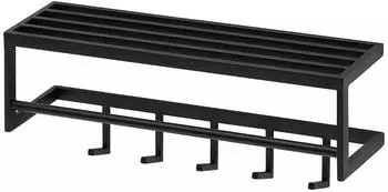 KADIMA DESIGN Wandgarderobe mit Ablage und Hutablage, Metall, schwarz, 70x20x20cm