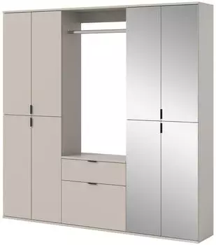 Inn.Furn Line-Up Garderoben-Set mit Spiegel, Kaschmir, 183x193cm (GE70202-08)