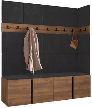 Mirjan24 Orion II Garderoben-Set nussbaumfarben/anthrazit, 168x186x46cm (800002080039)