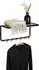 Wenko Wandgarderobe Loft Metall/Bambus, 6 Haken, schwarz/natur (71136800)