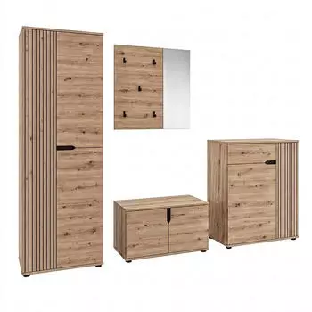 xonox.home Keno Garderobenkombination Artisan Eiche Nachbildung, 255x191x37cm (4066432050675_110d)