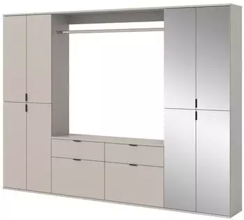 Inn.Furn Line-Up Garderoben-Set mit Spiegel, Kaschmir, 243x193cm (GE70202-07)