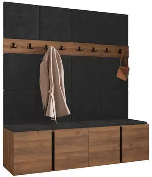 Mirjan24 Orion V Garderoben-Set nussbaumfarben/anthrazit, 168x186x46cm (800002080042)