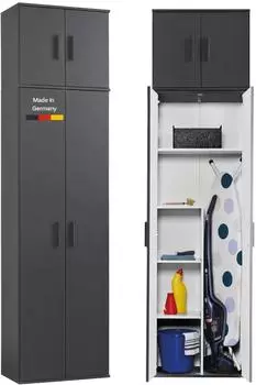 mokebo Der Extralange Mehrzweckschrank 60x230x34cm, anthrazit, 5 F&auml;cher (800001382417)