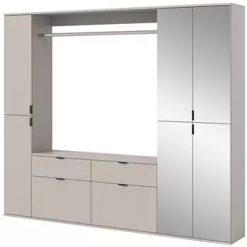 Inn.Furn Line-Up Garderoben-Set mit Schuhschrank, Kaschmir, 212x193x34cm (GE70202-10)