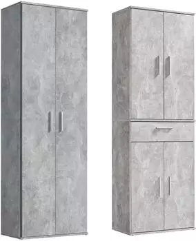 mokebo Die Allzweckwaffe Mehrzweckschrank-Set 2-teilig, grau, 60x180x34cm