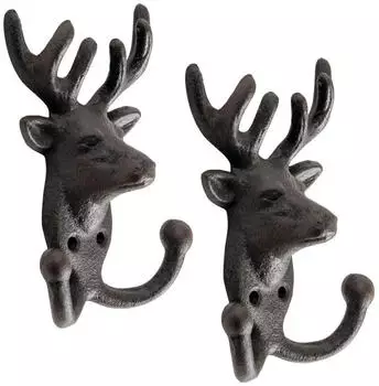 Spetebo Doppel-Wandhaken Hirsch Gusseisen antik braun (4931)