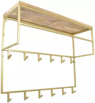 LOFT42 Jip Wandgarderobe, 12 Haken, Metall, gold, 100x80x33cm