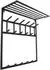 LOFT42 Jaimy Wandgarderobe 6 Doppelhaken, schwarz, Metall, 80x80x30cm