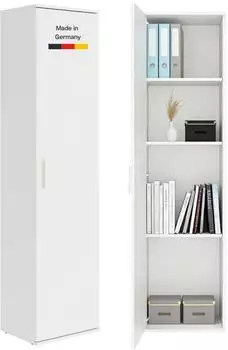 mokebo Der Kompakte Mehrzweckschrank wei&szlig;, 42x180x34cm (Der Kompakte)