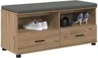 vidaXL Schuhbank mit Kissen Artisan-Eiche 100 x 38 x 46 cm