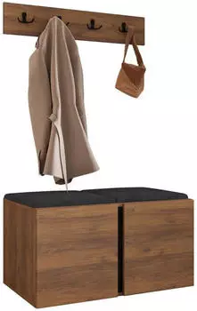 Mirjan24 Orion VI Garderoben-Set mit Schuhschrank, nussbaumfarben/anthrazit (800002080112)