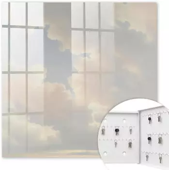 Tulup Schlüsselkasten mit Glasfront, weiß, 30x30cm (010940900010200284975)
