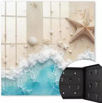 Tulup Schlüsselkasten "Sommerstrand" Metall, schwarz, 30x30cm (010940900010100282471)