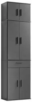 mokebo Der Extralange Mehrzweckschrank, schwarz, 60x230x34cm (60x230)