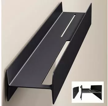 doporro Reglo-05 Wandgarderobe mit Ablage, 8 Haken, 80cm, schwarz (Reglo-05)