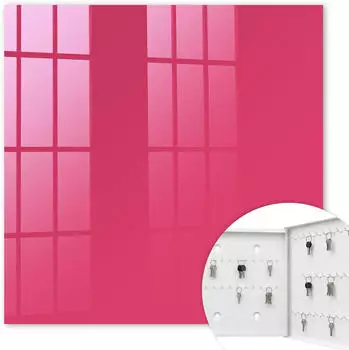 Tulup Schlüsselkasten mit Glasfront, Metall, weiß, 30x30cm (010940900010200295397)