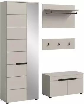 xonox.home Canu Garderoben-Set, 3-teilig, kaschmir, 160x190x37cm