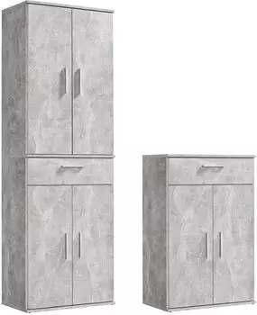 mokebo Allzweckwaffe Mehrzweckschrank grau 4 F&auml;cher 60x180x34cm (800000461611)