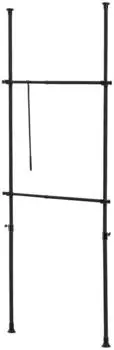 en.casa Kemi Teleskopgarderobe 2 Kleiderstangen, schwarz, Metall, 75-115x105-278cm (800000803448)
