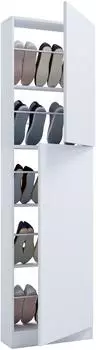 VCM Fulisa XL Schuhschrank Holz, wei&szlig;, 50x180x17cm