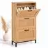 Relaxdays Schuhkipper schmal, Rattan