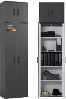 mokebo Der Extralange Mehrzweckschrank 60x230x34cm, anthrazit (800001382410)