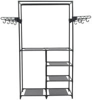 vidaXL Kleiderst&auml;nder Stahl und Vliesstoff 87x44x158 cm Schwarz