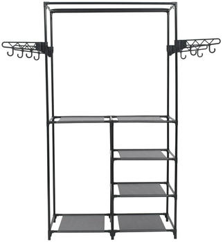 vidaXL Kleiderständer Stahl und Vliesstoff 87 x 44 x 158 cm schwarz