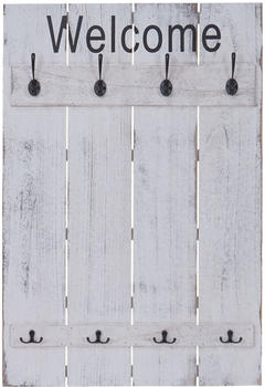 Mendler Welcome 60x91cm (HWC-C89) weiß/shabby