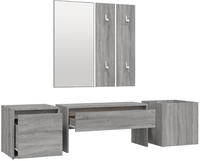 vidaXL Garderoben-Set Grau Sonoma Holzwerkstoff