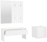 vidaXL Garderoben-Set Hochglanz-Wei&szlig; Holzwerkstoff