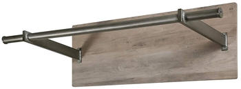 SalesFever Wandgarderobe 85 cm - mit Stange - MDF Eiche-Optik - Stahl silber 85 x30 x25 cm