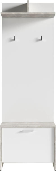Homexperts Garderobenpaneel BENNO 136x60x27 cm weiß