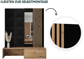 Mirjan24 Garderoben-Set Premium mit 8x Wandpanel 42x42cm Artisan Eiche (Manila 26)