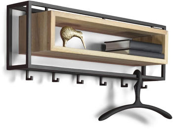 Spinder Design School 80 Wandgarderobe 78x19x29.5Schwarz/Eiche (GW965-22-14)